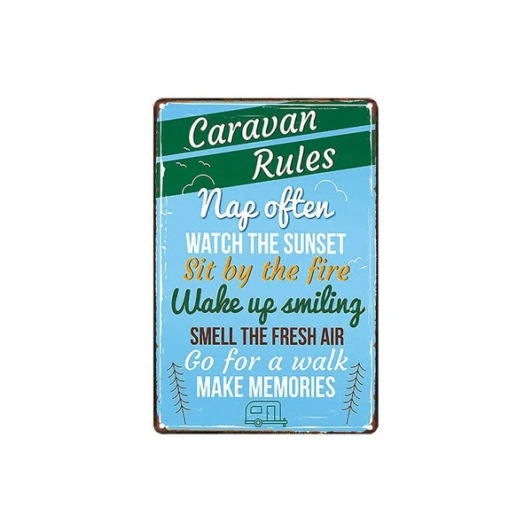 Retro metal can sign for hotel wall decoration, 12x8 inch sign, suitable for caravan, bar, outdoor and home