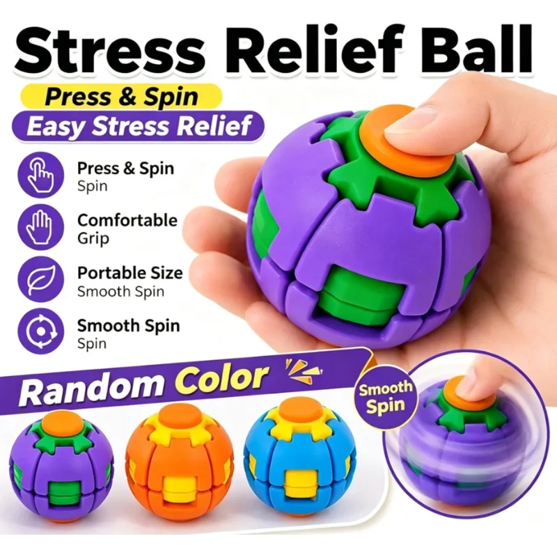 1/2 PCS Random Fingertip Rotating Ball 3D Printing Stress Relieving Ball Pressing Rotating Fingertip Gyroscope Portable Toys