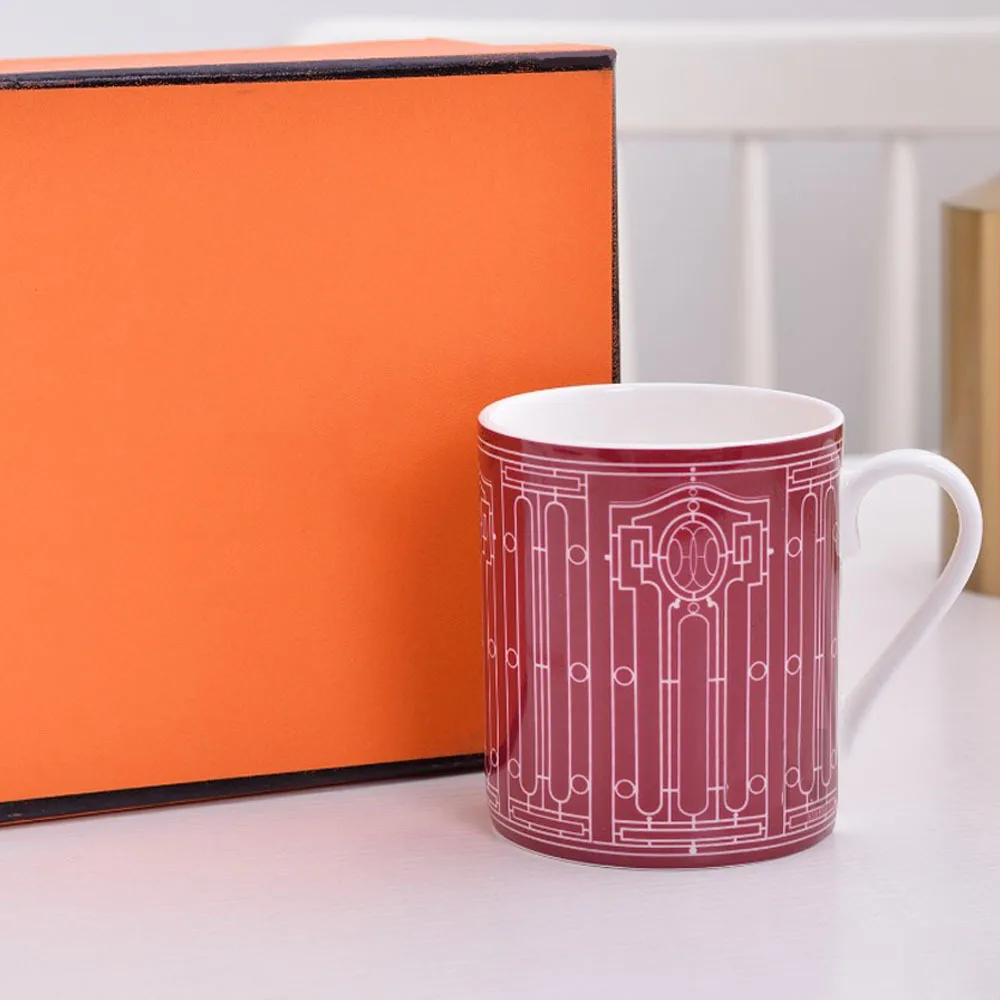 

Luxury high-end exquisite gift box set, Euclid simple ceramic mug, milk cup, restaurant couple drinking cup
