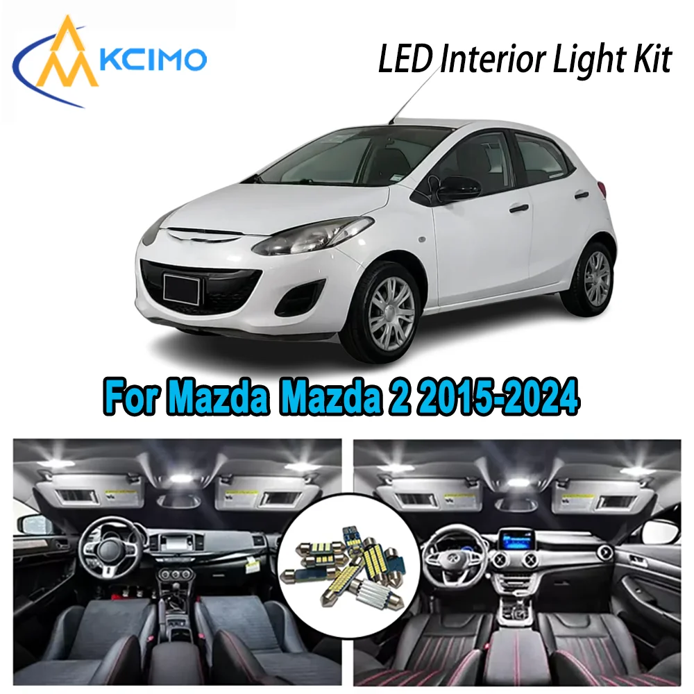 

High-Quality LED Interior Kit for Mazda Mazda 2 2015-2024 2016 2017 2018 2019 Premium Error-Free Dome Map Trunk Automotive Lamps