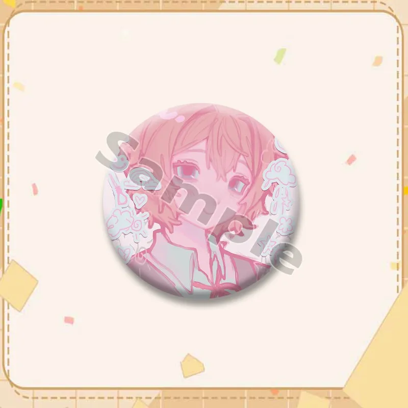 Cartoon-Spielfigur Sayori Anstecknadel Kawaii Anime-Mädchen Button-Pins Handgemachte Runde Schmuck-Brosche Sammlerstücke Geschenke