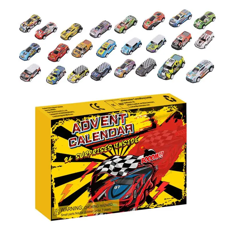 

24 Days Xmas Countdown with 24 Different Race Cars Christmas Calendar Countdown Advent Calendar with Drawers Cool Christmas Gift