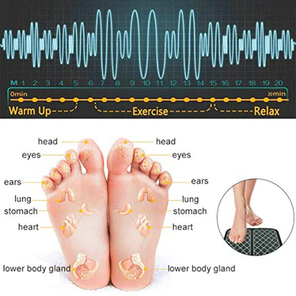 

1pc Electric Mat Usb Foldable Portable Pad Foot Massage Usb Rechargeable Foot Massage Mat Pad For Home Travel Use Black
