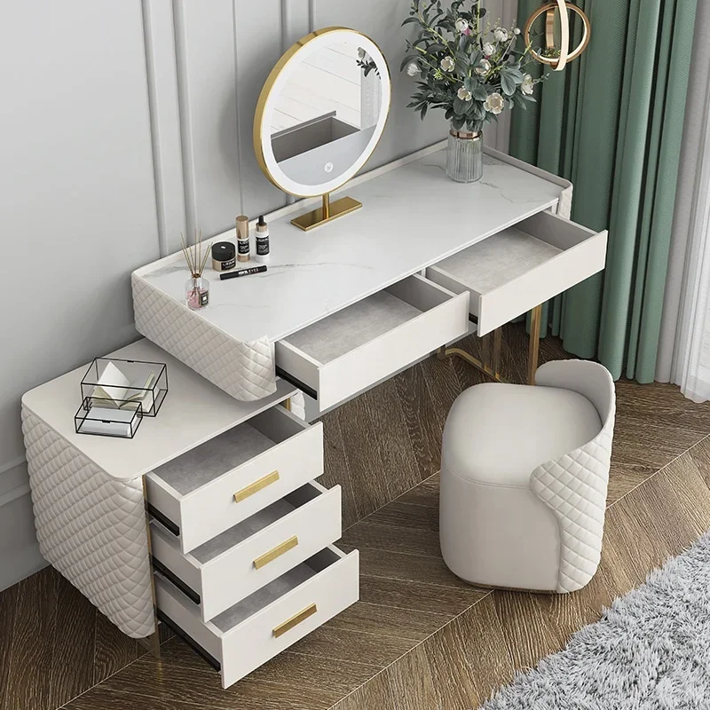 Luxury high end wooden  Dressing Room Cabinet With Mirror dresser table set furniture