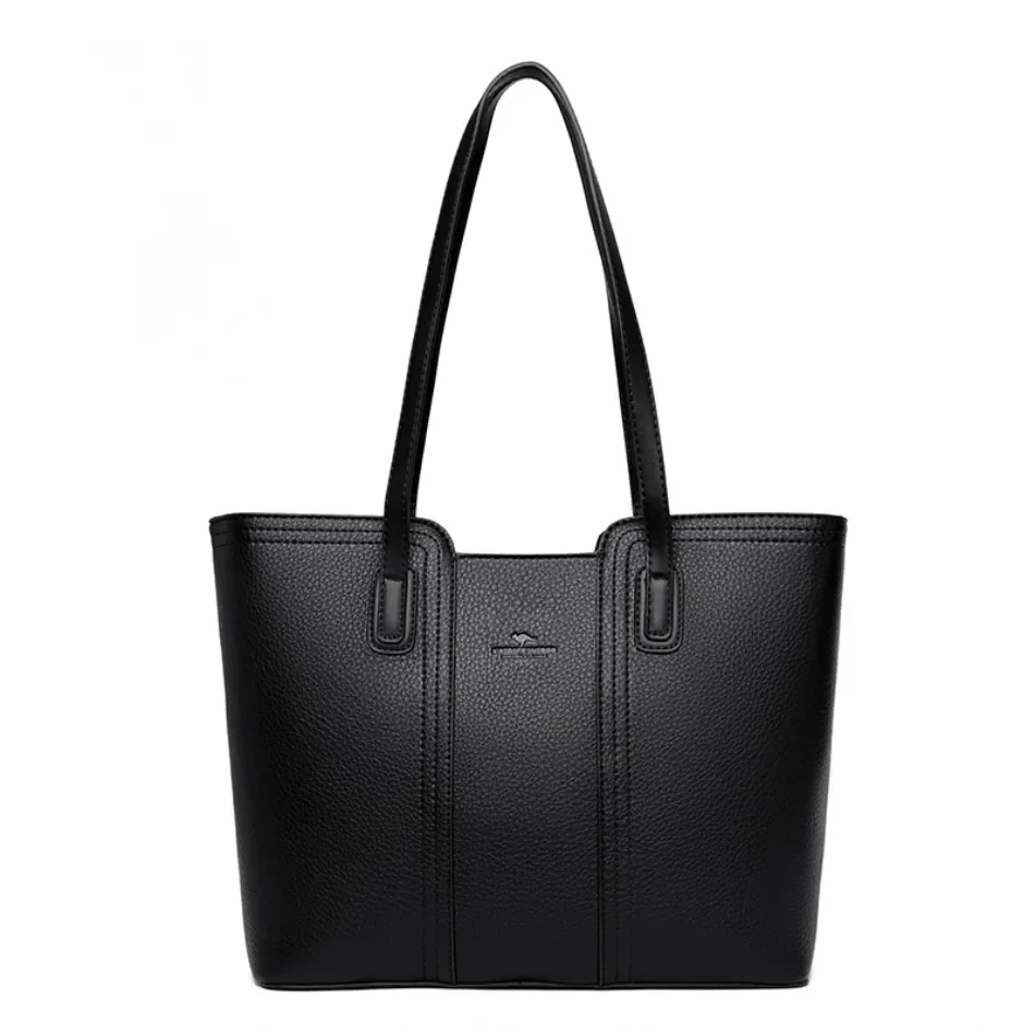 Bolsos de mujer de 3 capas de marca genuina, bolsos grandes de cuero suave de alta calidad de diseñador, bolso de hombro para mujer 2024, bolso de