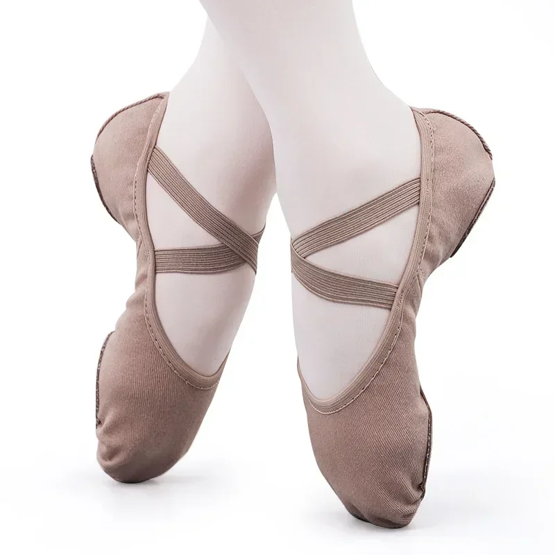 Tissu élastique danse formation adulte femmes fille MenCow daim chaussure semelle souple Ballet enfants chaussures de danse en gros