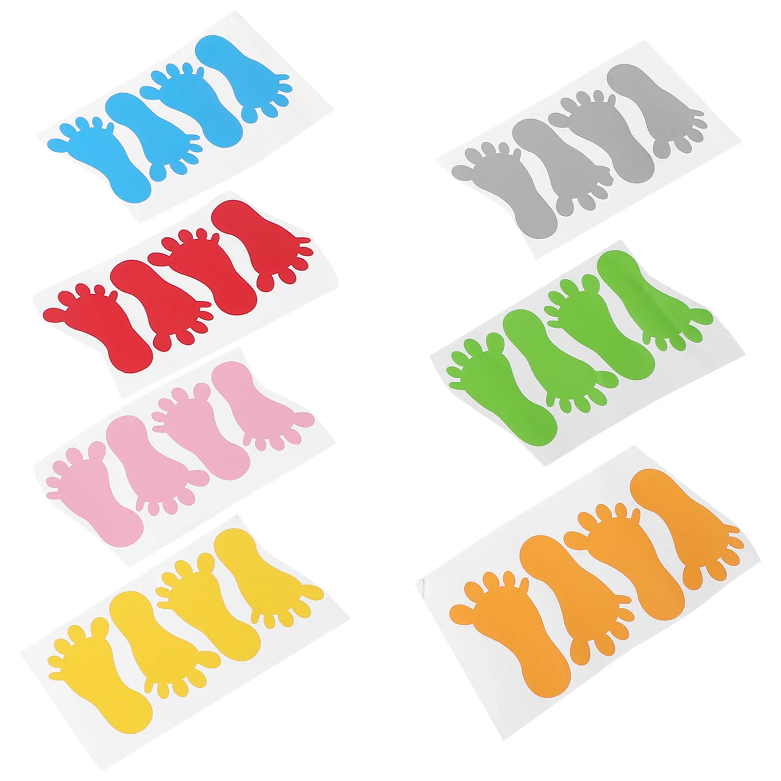 

14 Pairs Footprints Floor Stickers Colorful Self-Adhesive Vinyl Decals Removable Classroom Kindergarten Walkway Preschool