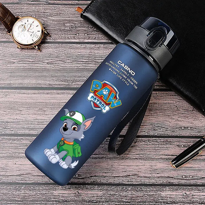 400ml Anime Figure Cartoon Paw Children Sports Patrols Water Bottle Chase Outdoor Plastic Portable Water Cup Boys Girls Gift