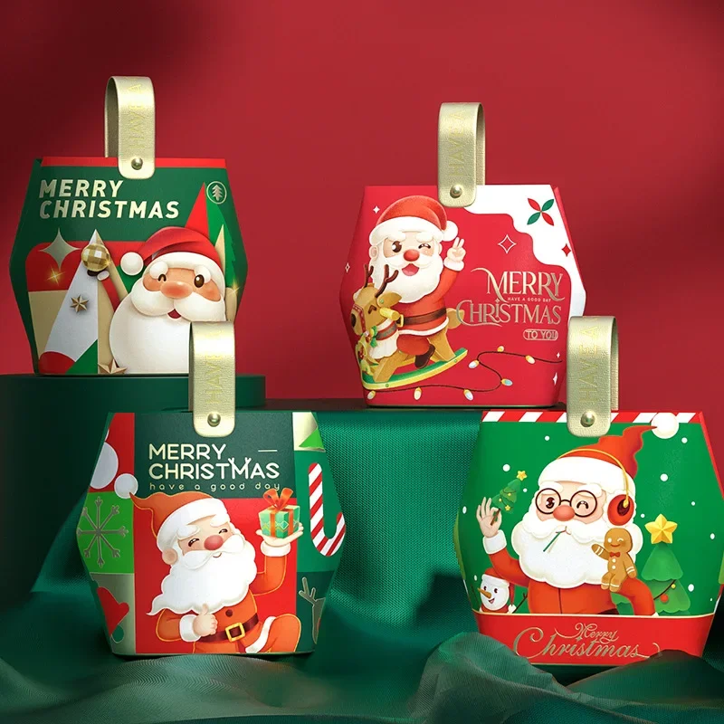 20 piezas nuevas cajas de regalo de cartón de Papá Noel, galletas de Chocolate de Navidad, embalaje de dulces, recuerdos de fiesta de Año Nuevo, caja de regalo de Navidad