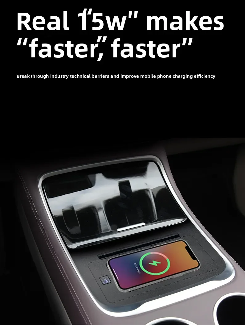 Car Wireless Charger For Leapmotor C11 2023 2024 15W Fast Charging Center Console Mobile Phone Charger Modification Accessories detail image 2