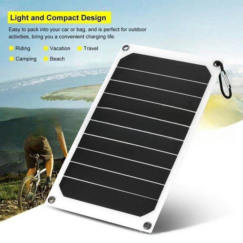 

Solar Panel Waterproof Solar Portable 10W Charger Power Bank with USB Charging Port for Outdoor Activities