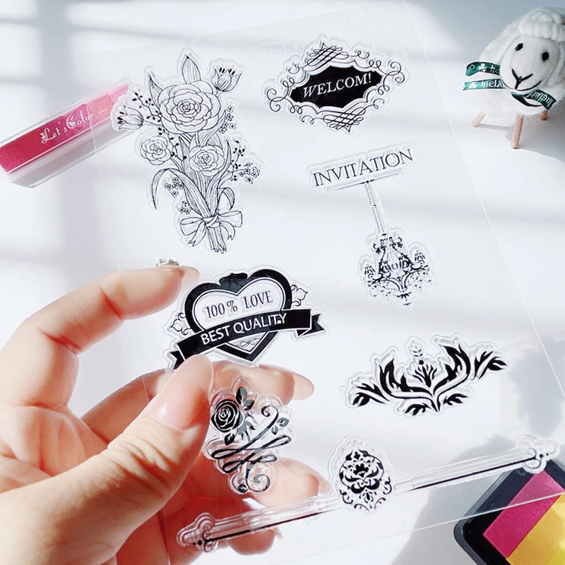 Love Totem 100% Love Transparent Clear Silicone Stamp/Seal for Children Diy Handmade Scrapbook Photo Album Decor Soft Stamps