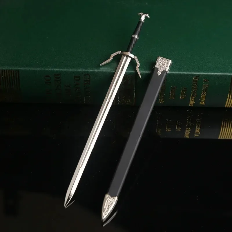 22cm Geralt Weapon Wild Hunt White Wolf Game Peripheral Medieval Knight Steel Sword Weapon Model Collection Festival Gifts Toys