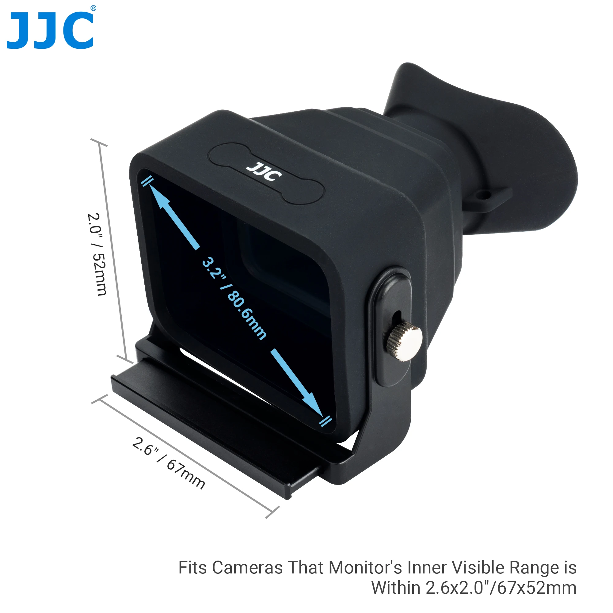 JJC Sonying Sucher Professionelle 3,0x HD LCD Bildschirm Sucher Kamera Extender Augenmuschel Okular für Sony FX30 FX3 Kamera Schwarz