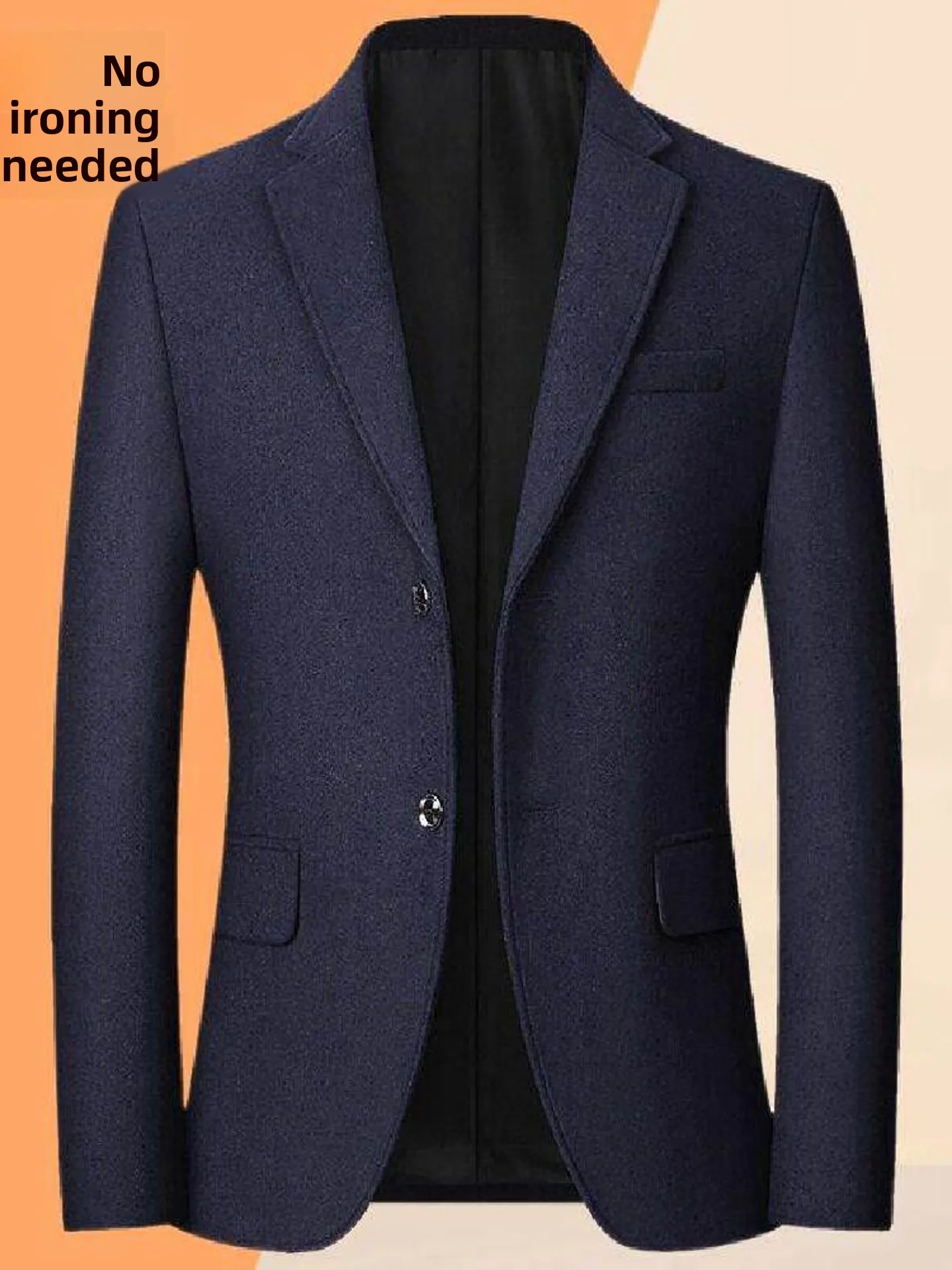 

Busin Casual Mid-Year Men's Woolen Suit Jaet No Ironing Required Dad Clothes Topwear Thiened Single-breasted Button Sle