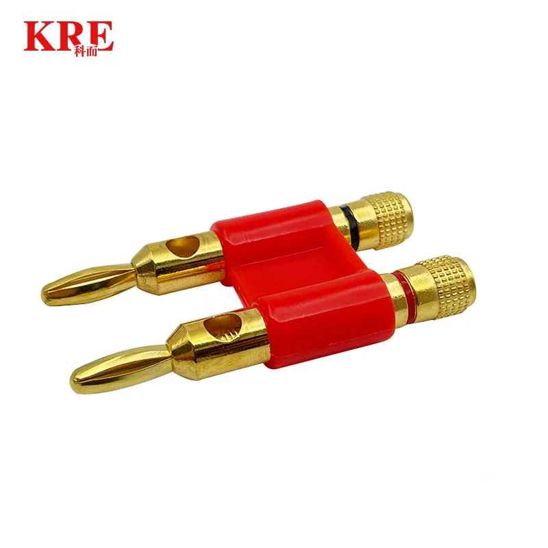 8PCS High Quality Double Row 4mm Banana Plug Connector Gold Plated Speaker Plug Adapter Two-position Audio Plug Cross Plug