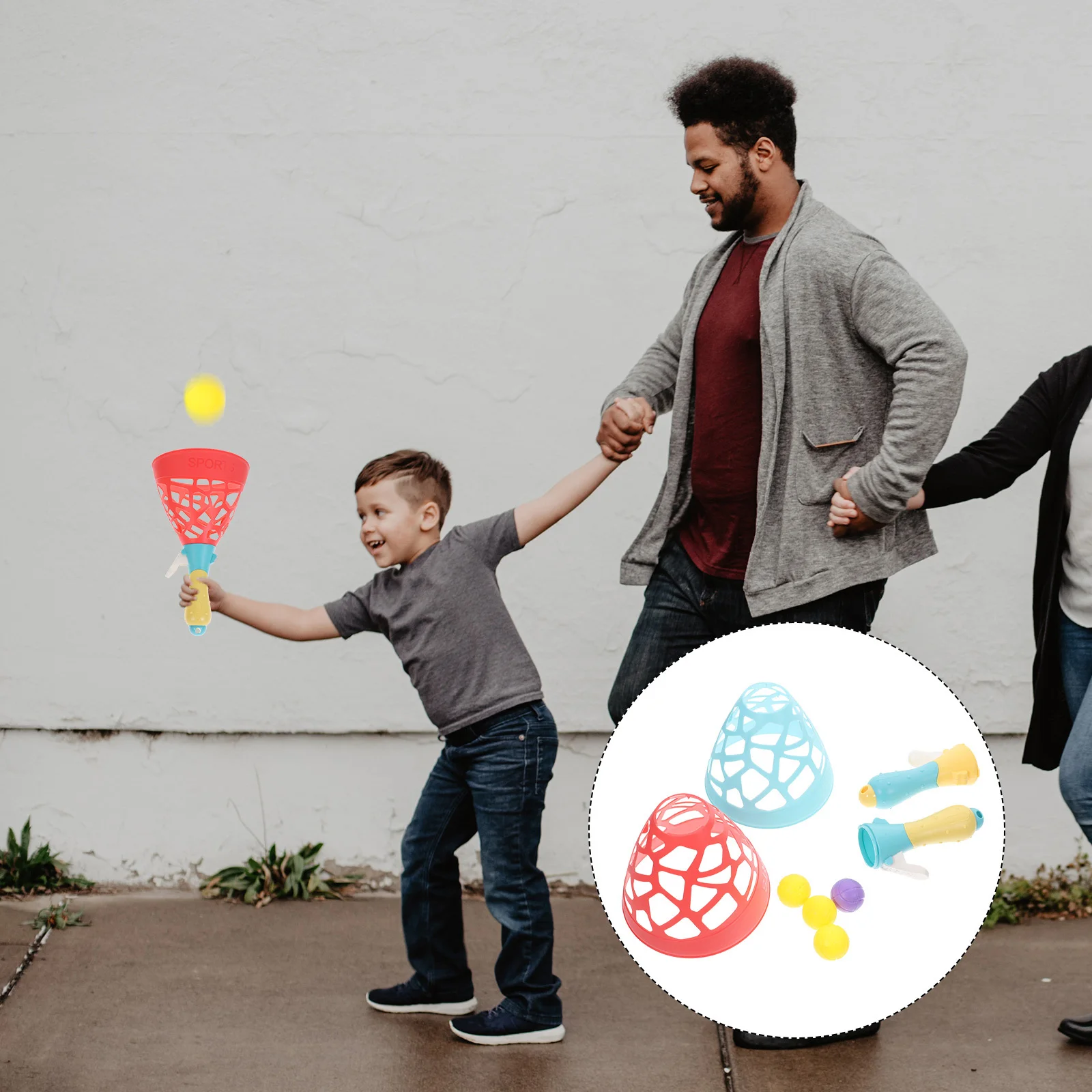 

1Set Pop-Pass-Catch Balls Premium Plastic Catch Launcher for Kids Outdoor Indoor Activity Hand-Eye Coordination Game Random