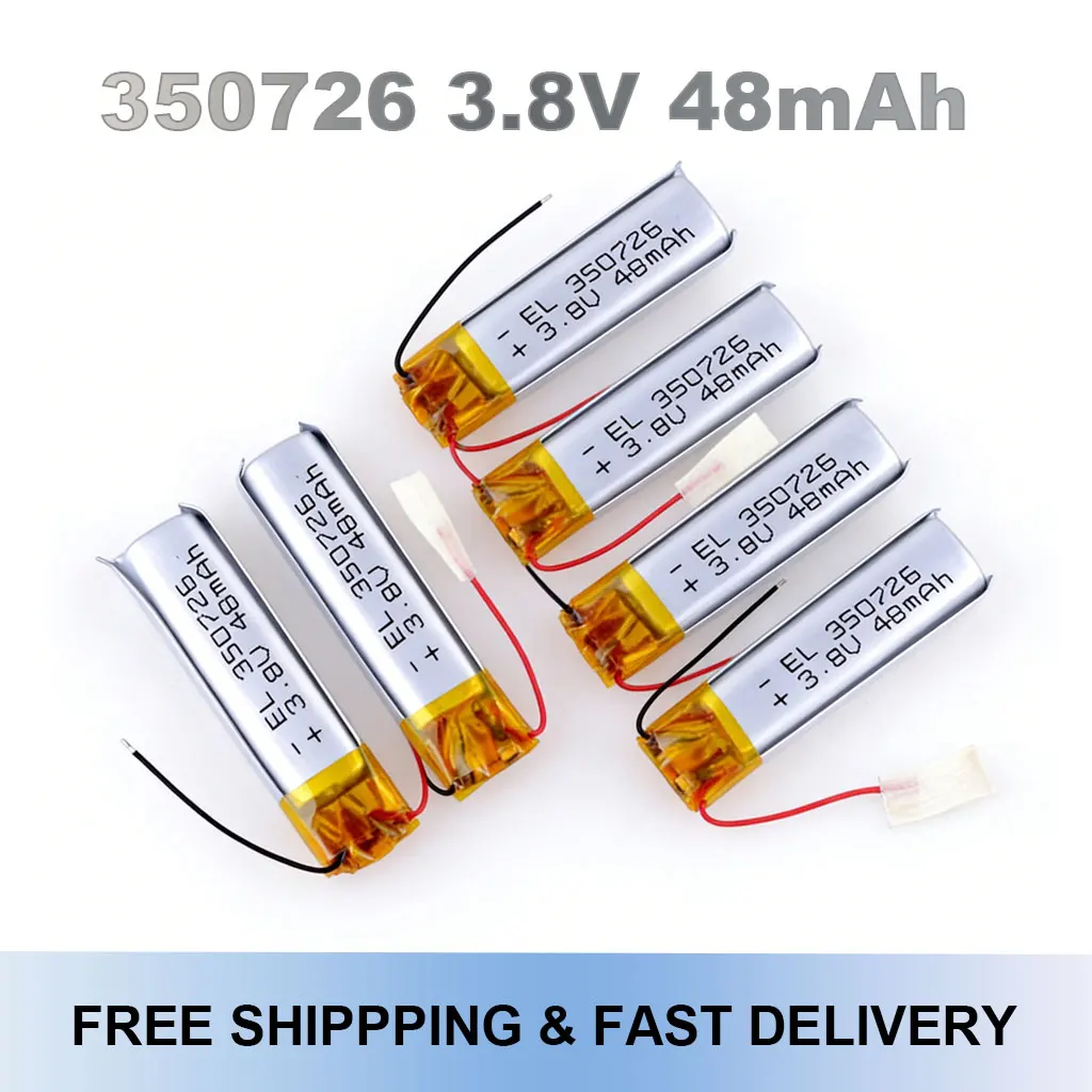 

3.8V 48mAh 350726 Polymer Rechargeable Li-ion Battery for Xiaomi Air2 SE TWS DVR Recorder