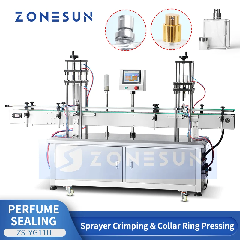 ZONESUN Perfume Capping MachineU Automatic Sprayer Crimping Collar Ring Cap Pressing Custom Size Scent Bottle Packaging ZS-YG11U