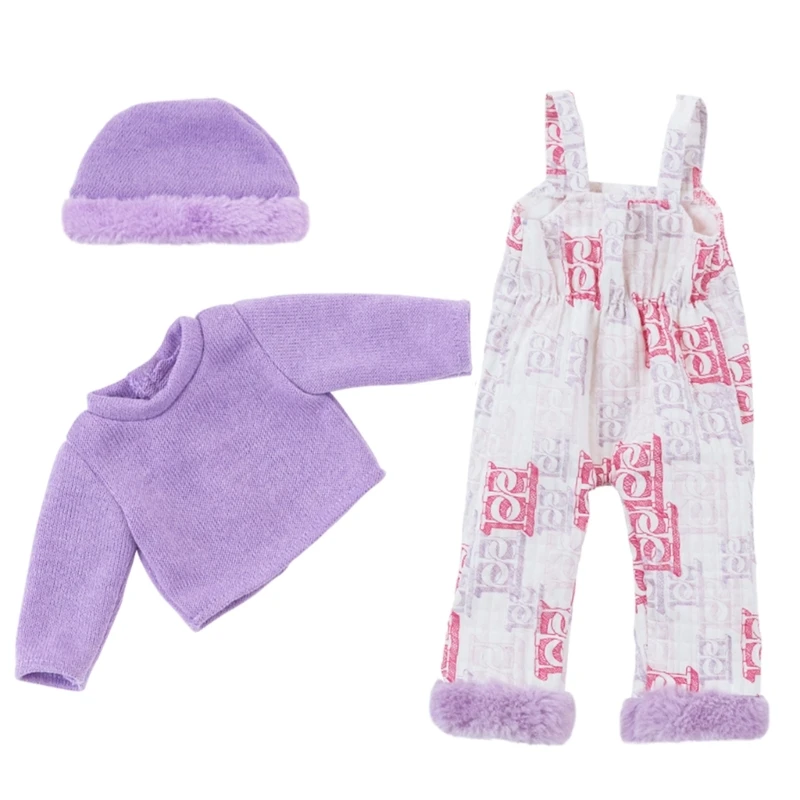 Lavender Pajama Outfit for 18 Inch Dolls Features Lovely Plush Puppy Slipper Accessory Daily Use Home Decoration