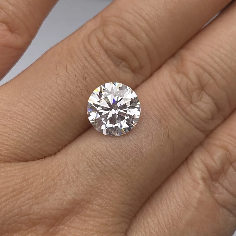 Pirmiana gra d vvs1 moissanite pedra 0.1-6ct forma redonda solta pedra preciosa para fazer jóias diy