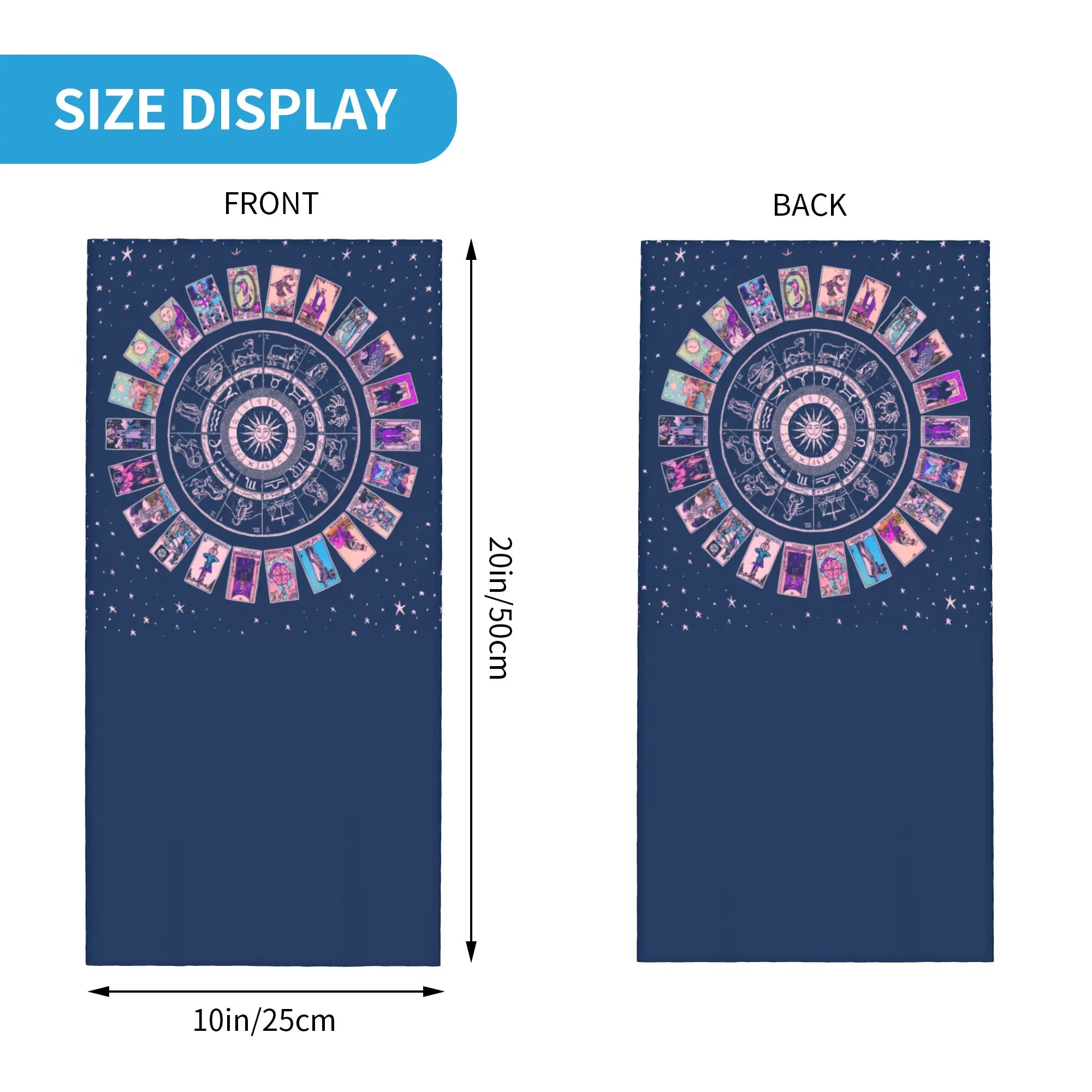 Custom Pastel Goth Zodiac Astrology Chart Neck Warmer Men Women Winter Ski Hiking Scarf Witch Major Arcana Tarot Face Cover