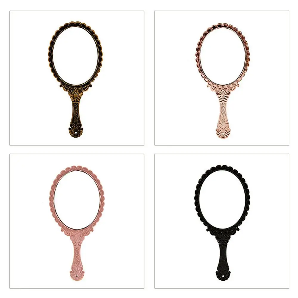 Portable Retro Vintage Handhold Mirrors Lace Mirrors Makeup Mirrors Pattern Handle