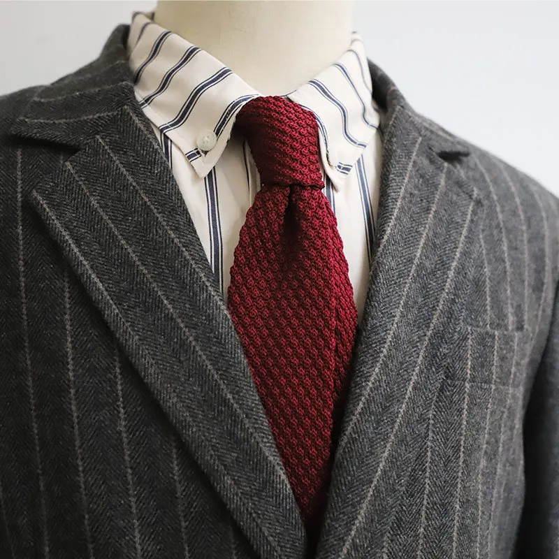 Men\'s Knitted Tie Solid Colourful Tie Skinny Narrow Slim Knit Warm Neck Gifts For Men Classic Woven Designer Daily Wear Cravat