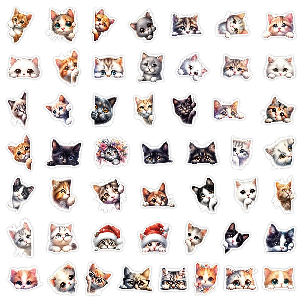 

10/30/50PCS New Kawaii Kitty Cute Funny Animal Cat Graffiti Stickers Children's Toys Gift Decoration Water Cup Scooter Suitcase