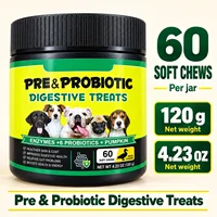 Dog Prebiotic Probiotic Soft Chews with Enzymes & Pumpkin, Duck Flavor Digestive Support Treats, 60 Count, 120g Gut Health Care 4