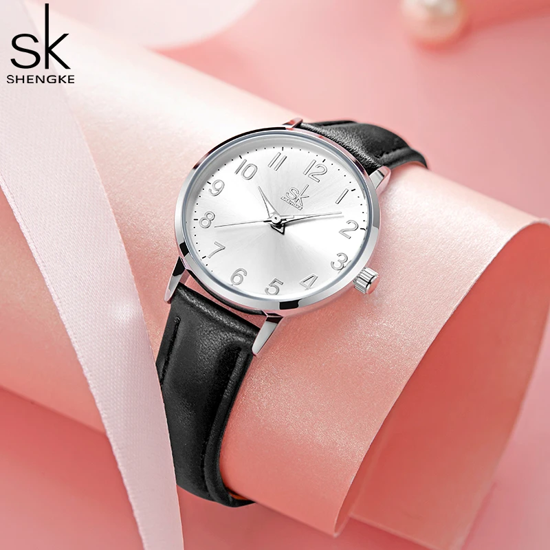 SHENGKE Fashion Women Watches Original Design Students Quartz Wristwatches Girl\'s Small Dial PU Strap Clock Relogio Feminino