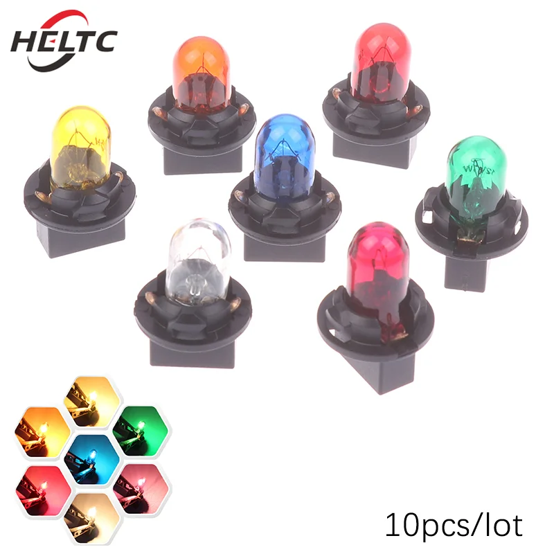 10pcs/set 5W 12V Car Led Bulb Interior Lights Dashboard Heating Indicator Wedge Auto Instrument Lamp Air Conditioning Lamp