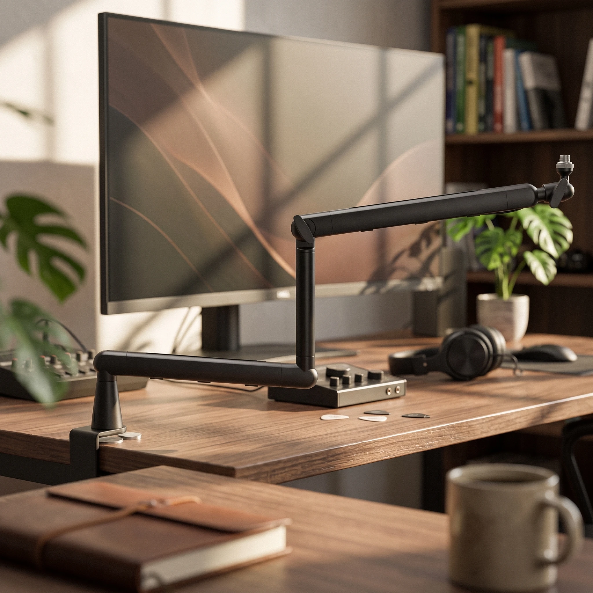 Audio Input Device Arm Arm Flexible Audio Input Device Arm Desk Mount Arm Scissor Mic Stand Heavy Duty Long-Lasting