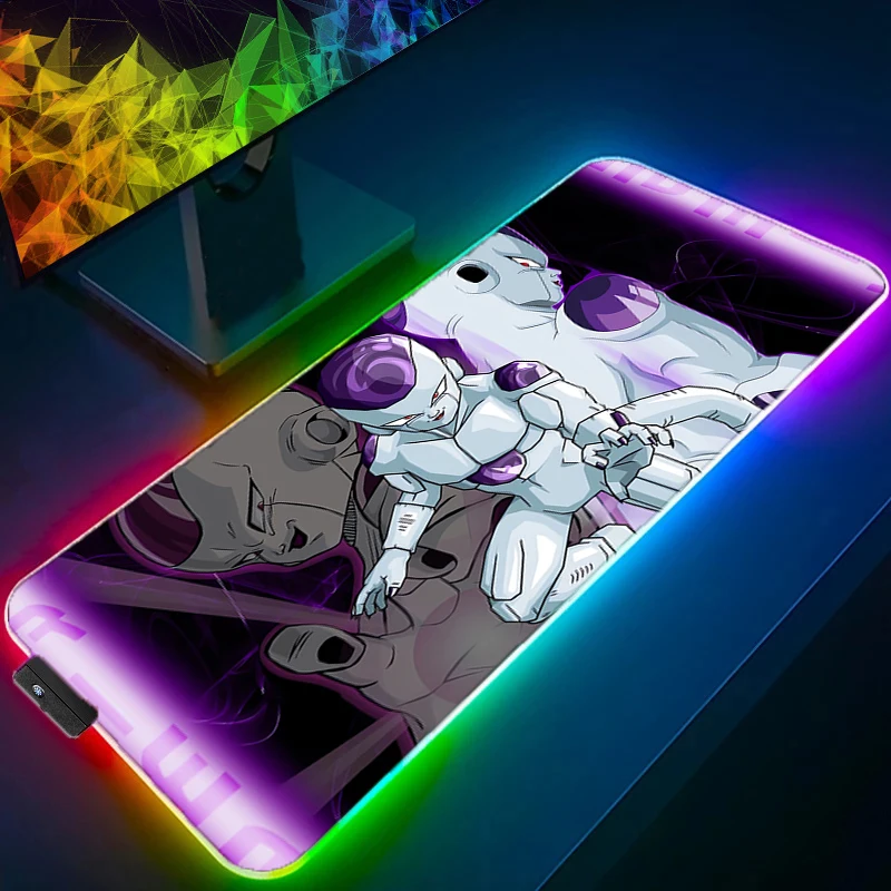 RGB LED アニメマウスパッドゲーマーゲーミングマウスパッドデスクマット D-ドラゴン B-ボールプレイマットコンピュータおよびオフィスキャビネットキーボードパッド