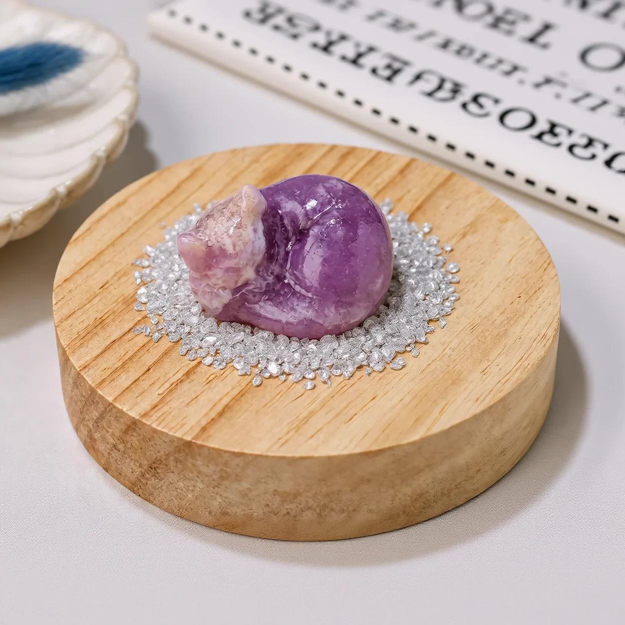 Mini Stone Sculpture Hand Carved Hand Carved Miniature Crystal Sleeping Figurine Cute Semi-Precious Stone Animal Sculpture