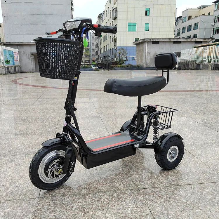 Folding Electric Tricycle 12-inch Tire 3 Wheel Scooter for Adults Portable Mini Vehicle