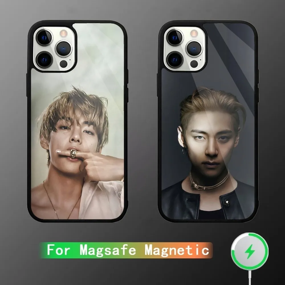 Singer Kim T-Tae H-Hyung V Phone Case For iPhone 15,14,13,12,11,Plus,Pro,Max Mini Magsafe Magnetic Wireless Charging