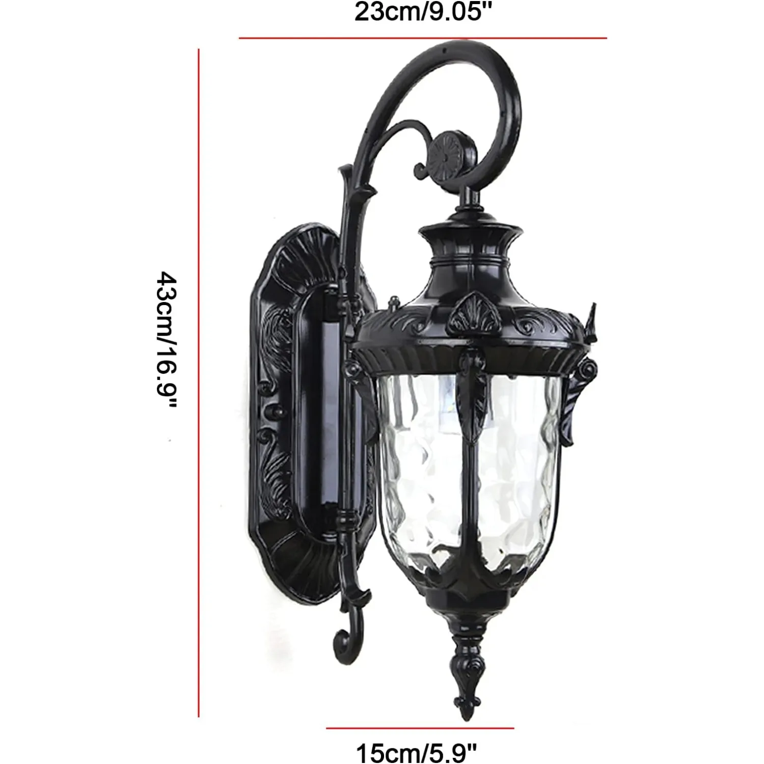 โคมไฟติดผนังภายนอกสไตล์เรโทร, โคมไฟติดผนังภายนอกแบบวินเทจโบราณกันน้ำ, โคมไฟระเบียงสไตล์เรโทรพร้อมโคมแก้ว