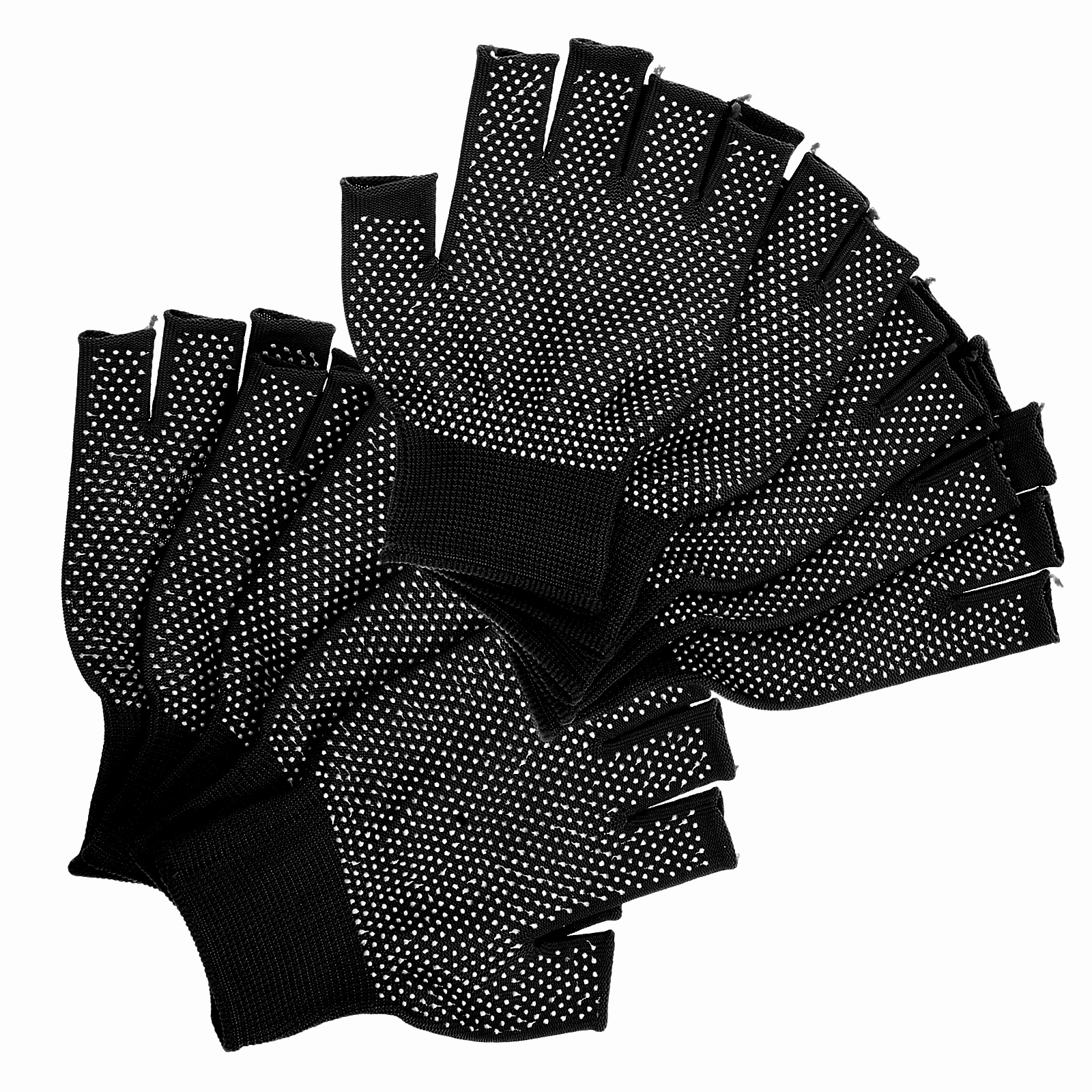 

5 Pairs Anti-slip Fingerless Gloves Polyester PVC Work Warm Hands Without Fingertips Women Breathable Long-lasting Comfort
