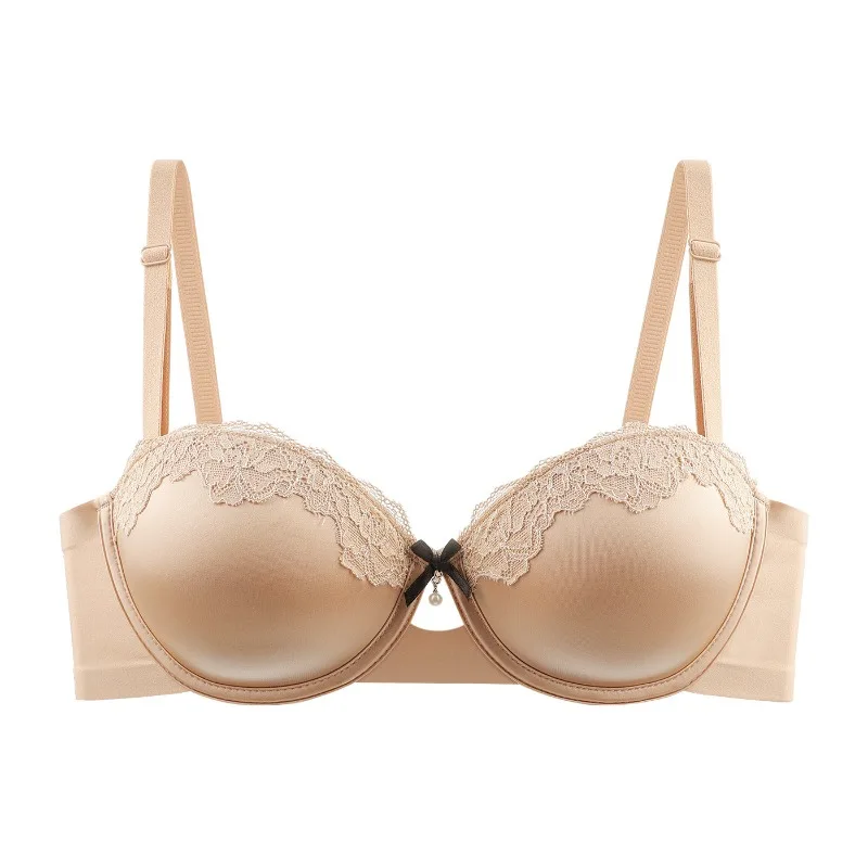 

Fashion Leopard Print Brassiere,3cm Round Cup Wireless Deep V Bra,Comfy Push Up Lingerie For Petite Girls Daily Outfit S-XL Bra