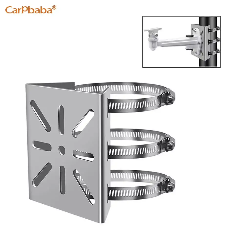 

1 Set For Outdoor Pole Monitoring Bracket Univsesial Adapter Plate 100/200mm Long Hoop With Stainless Steel Camera Mount Panel