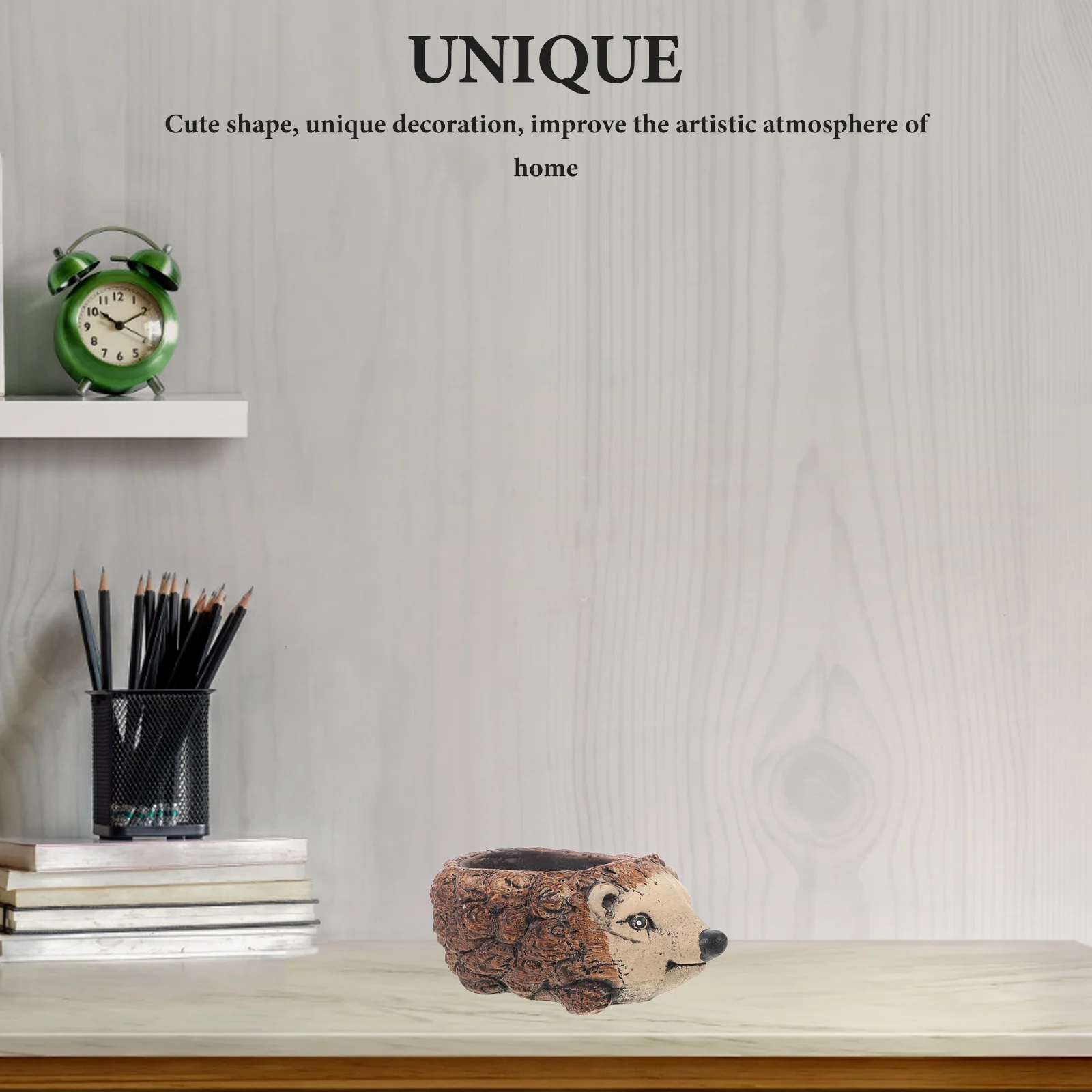 

Mini Hedgehog Cement Planter Succulent Pot Cute Animal Shaped Flowerpot Desk Decor Indoor Plant Container Small Cartoon Figurine