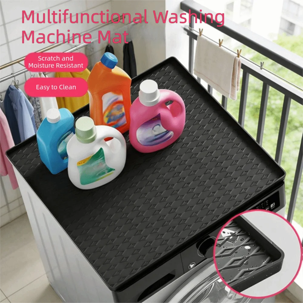 Non-Slip Washing Machine Protector Mat Waterproof Thickened Washer Dryer Top Storage Mat Easy To Clean Washable