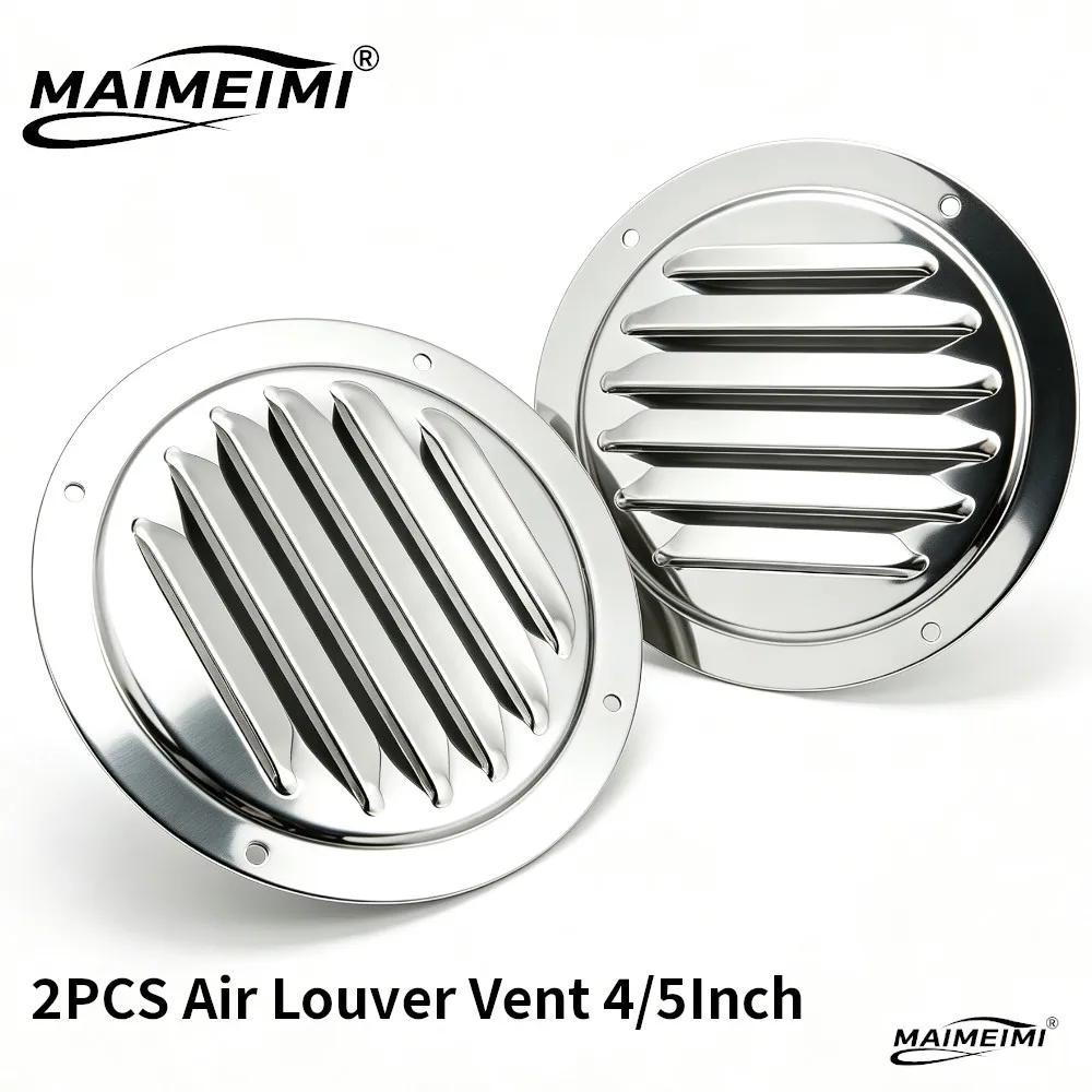 2PCS 316 Stainless Steel Louvered Vent Strong Ventilation, Duct, Grille Cover for Yacht Barge , Boat RV Air Vent Cover 4/5 Inch