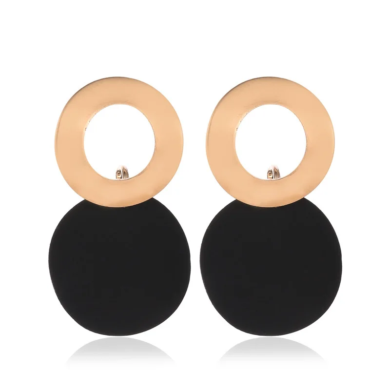 Korean Fashion Geometric Earrings Simple Round Pendant Earrings Irregular Personality Eardrop For Women Ear Ornaments