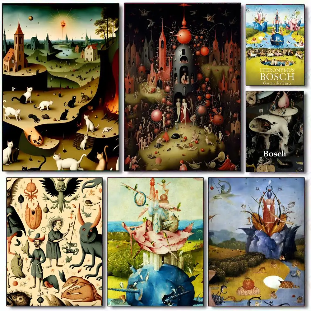 Artist H-Hieronymus Bosch Poster Sticky Wall Art Printing Waterproof Home Living Bed Room Aesthetic Decor