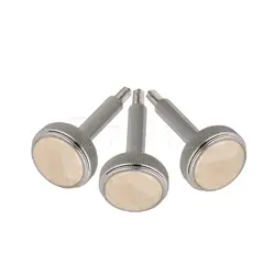 Yibuy 3pcs Euphonium Valve Finger Button Brass Nickel Plated Replacement Part