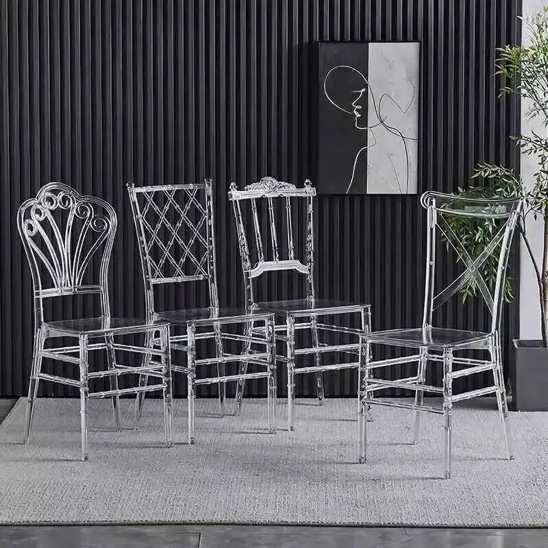 Unique Lounge Dining Chairs Minimalist Comfortable Waiting Throne Dining Chairs Transparent Designer Stoel Kitchen Furniture
