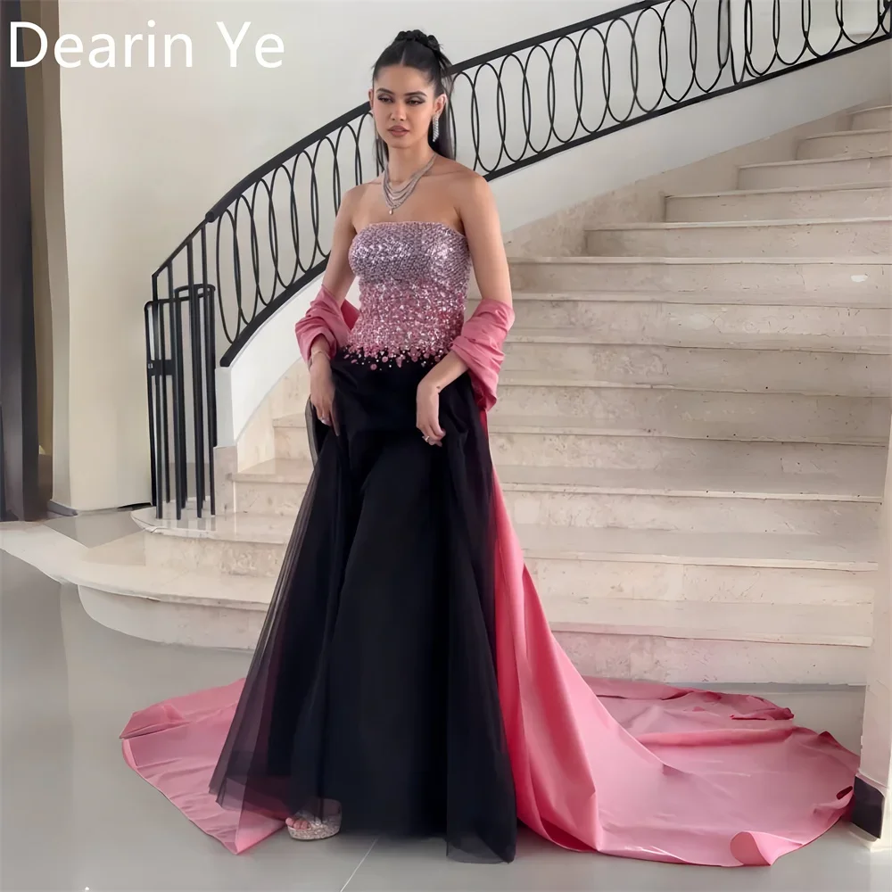 

Customized Saudi Arabia Dearin Strapless A-line Floor Length Skirts Tulle Bespoke Occasion Dresses Evening Dress Prom Formal Gow