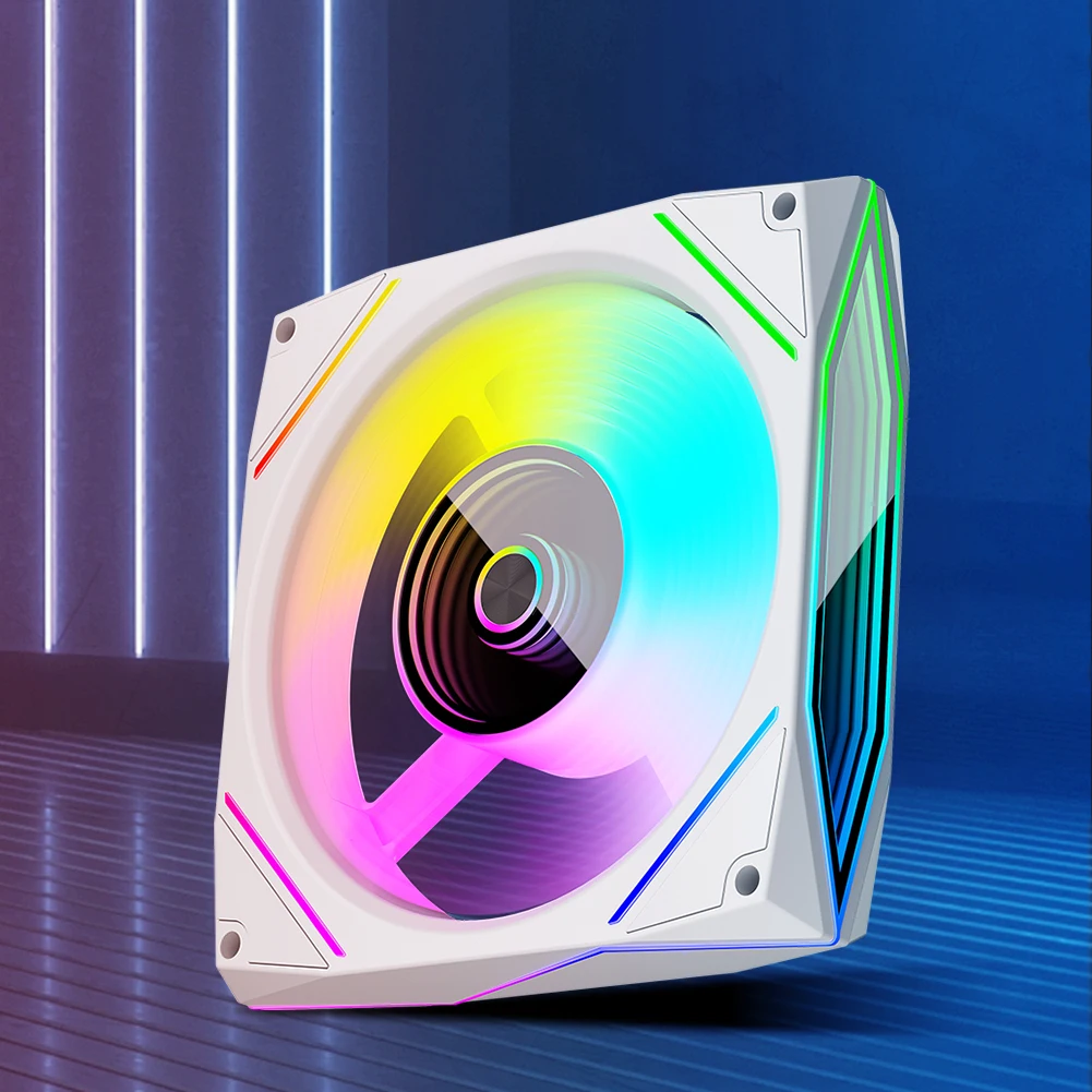 

120mm ARGB CPU Fan 800-1800RPM 4pin PWM Case Cooler Fan 12V Large Air Volume 71 CFM Chassis Cooling Fan Cooler Quiet Cooling Fan